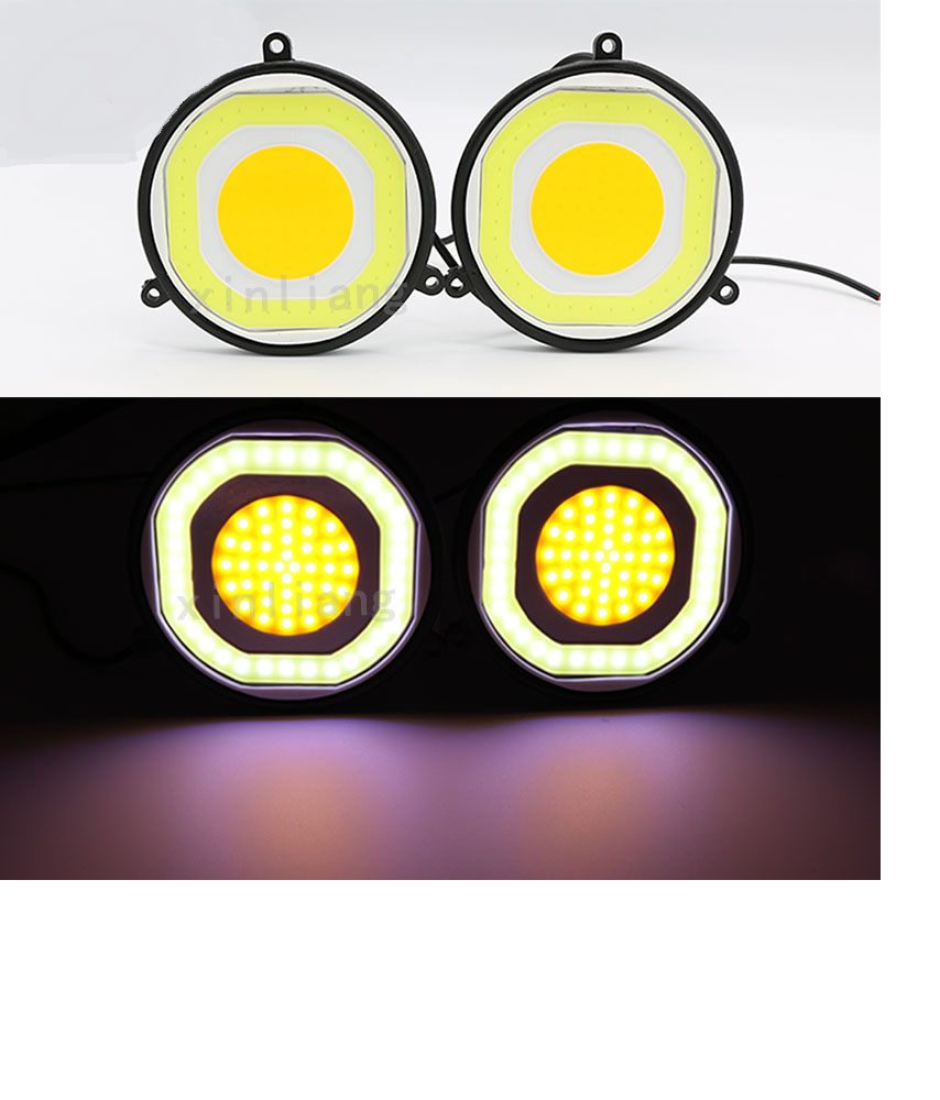 KIT LUCI DIURNE FENDINEBBIA ROTONDO COB 10W 12V BIANCO +GIALLO T KIT LUCI DIURNE FENDINEBBIA ROTONDO COB 10W 12V BIANCO +GIALLO T